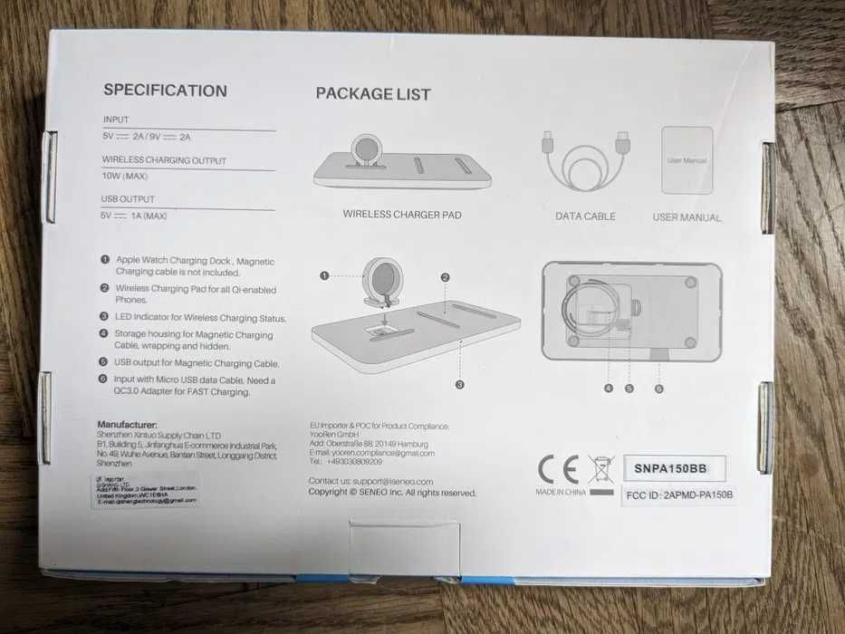 Ładowarka Indukcyjna 2w1 Bezprzewodowa