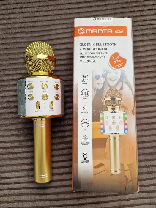 Głośnik mobilny z mikrofonem MANTA MIC10-G Złoty