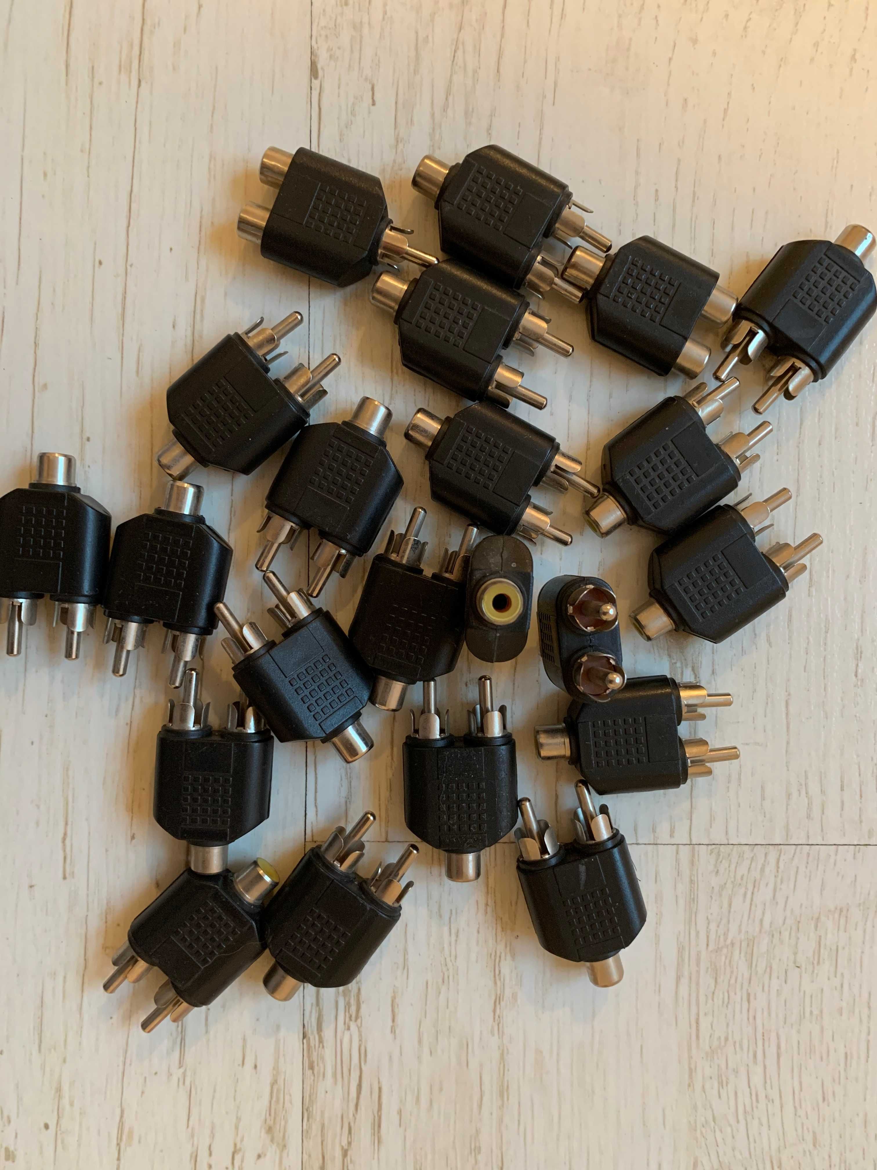 Adapter gniazdo RCA cinch na 2x wtyk RCA cinch