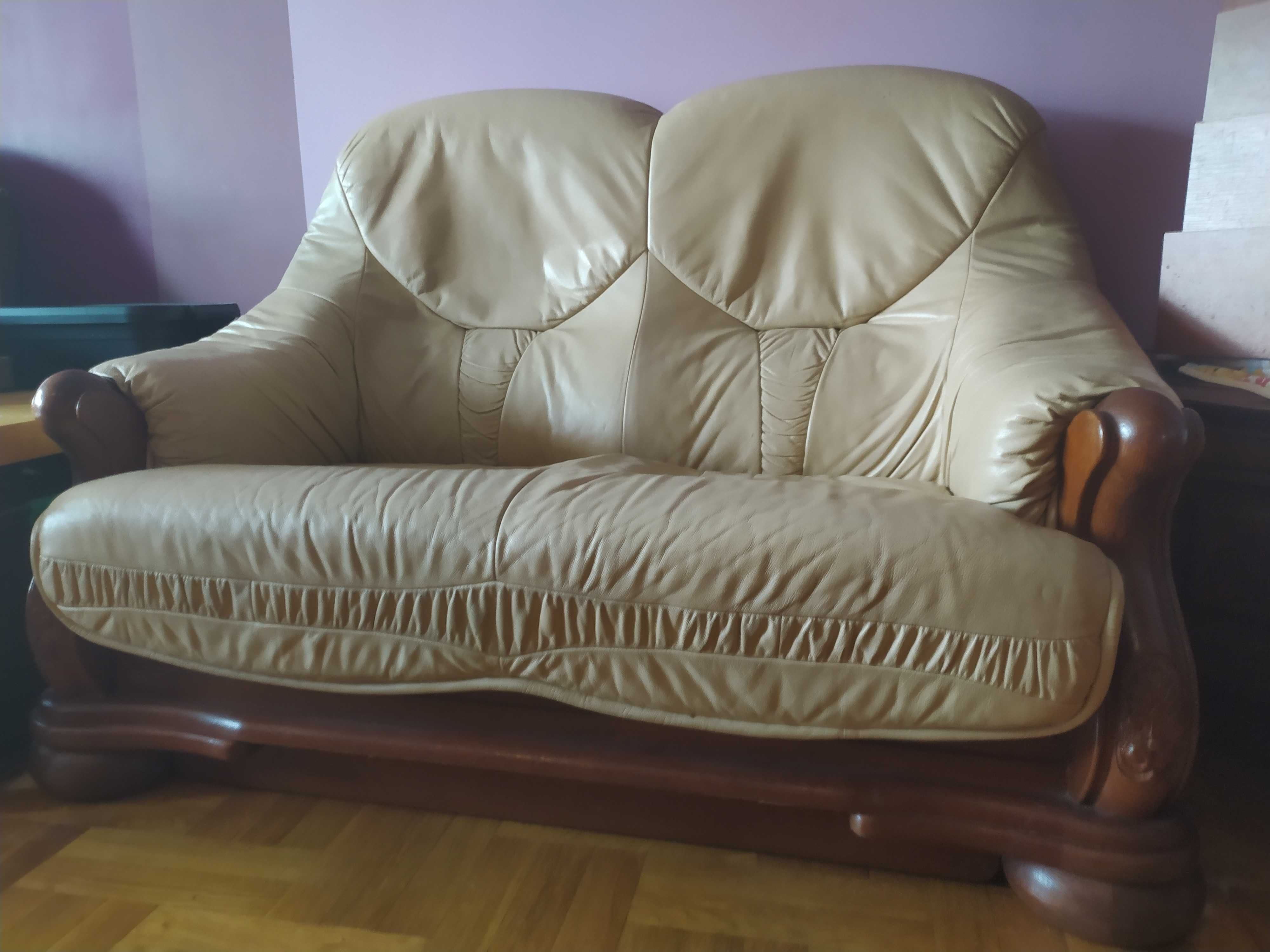 Sofa rozkładana 3-osobowa + 2 -  zestaw wypoczynkowy KLER jasny beż