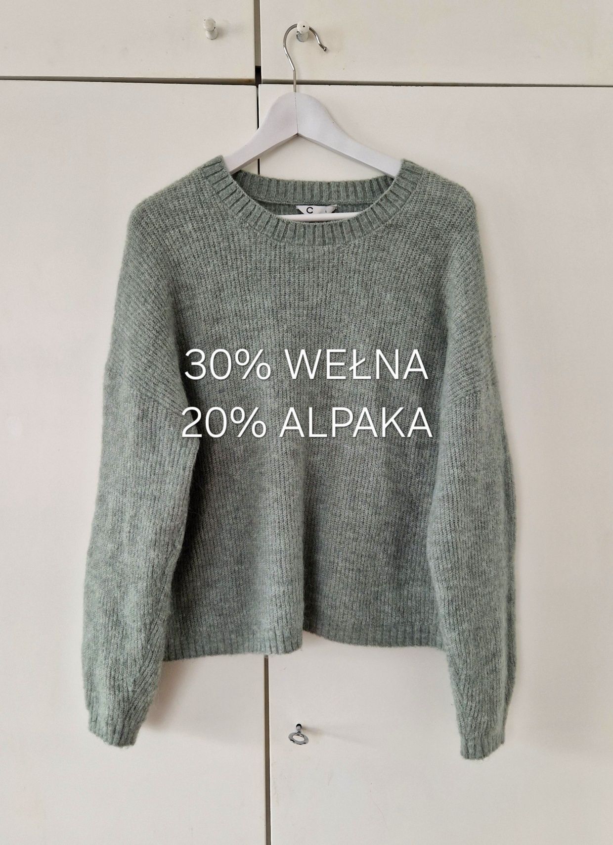 Nowy sweter wełna alpaka wełniany