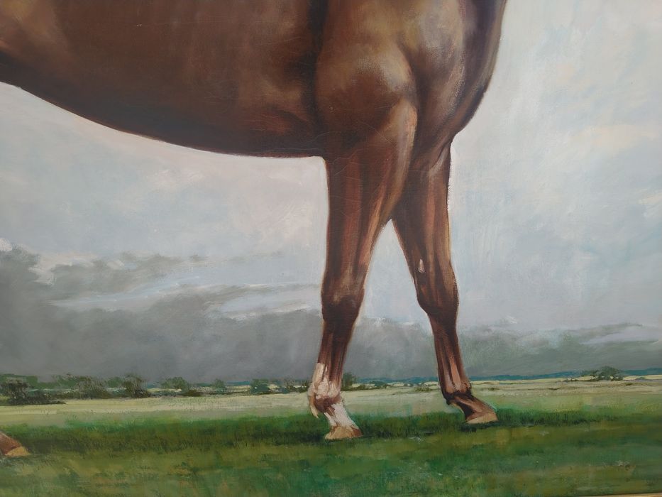 Pintura equestre de cavalo de corrida