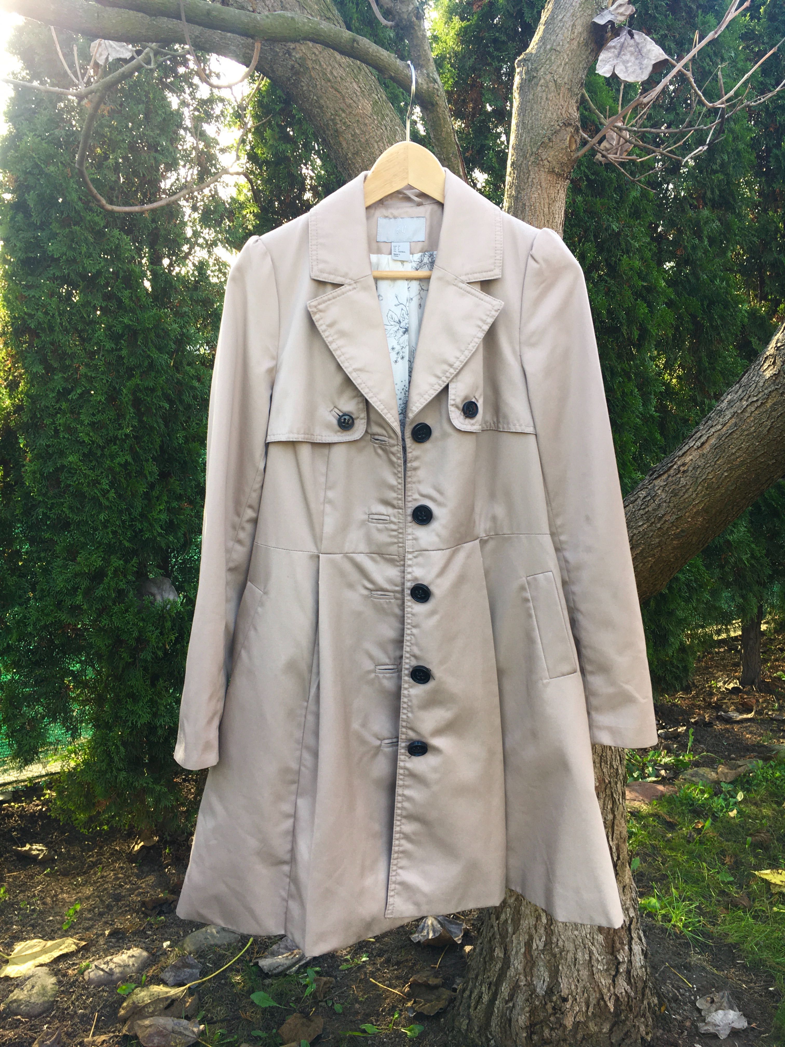 Prochowiec/trench/coat beż/beżowy/taupe/nude/beige H&M 34/36/38 XS/S/M