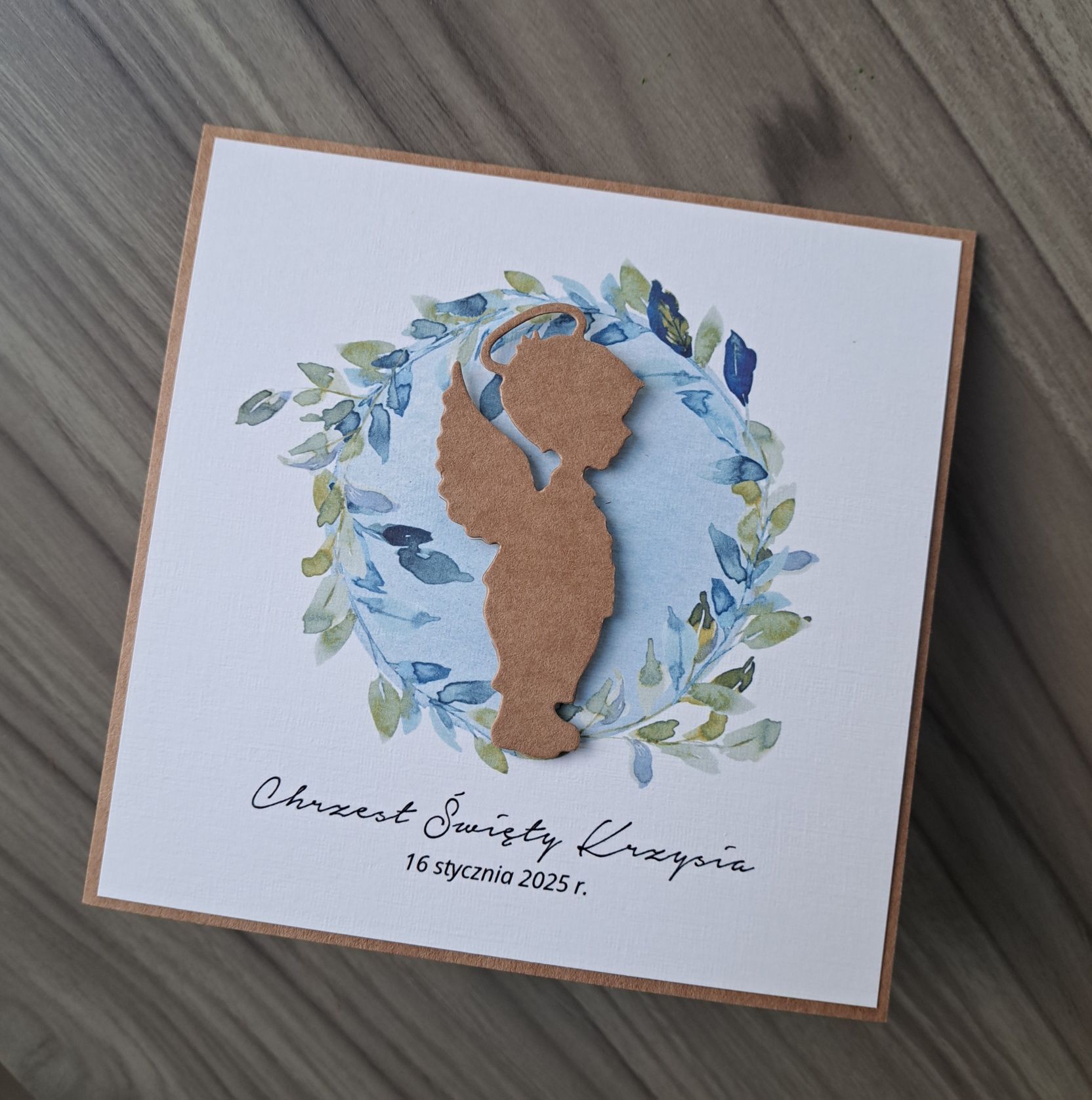 Personalizowana kartka na Chrzest dla chłopca