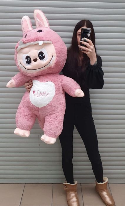 Labubu nowa przytulanka maskotka GIGANT XXXL 110 cm skrzydła ogon