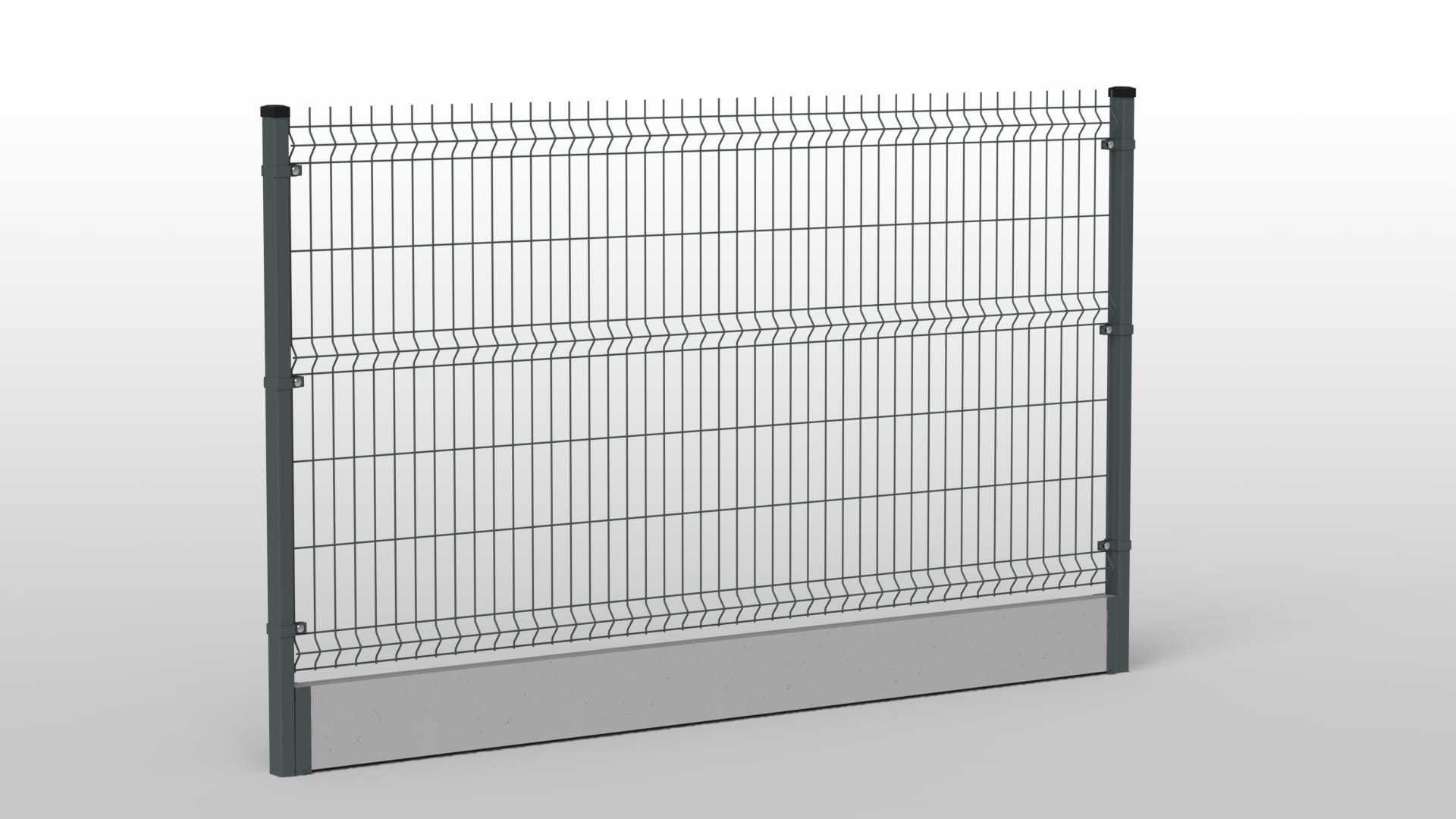 Ogrodzenie Panelowe Panel 3D FI4 Ocynk+RAL Brama Furtka