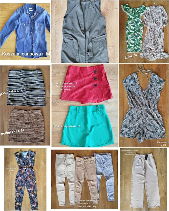 Mega paka ubrania damskie rozmiar S/M sukienka koszula kombinezon