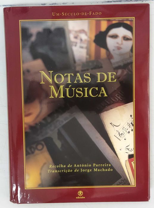 Um Século de Fado. 2 Álbuns capa Dura, Fado Falado e Notas de Música