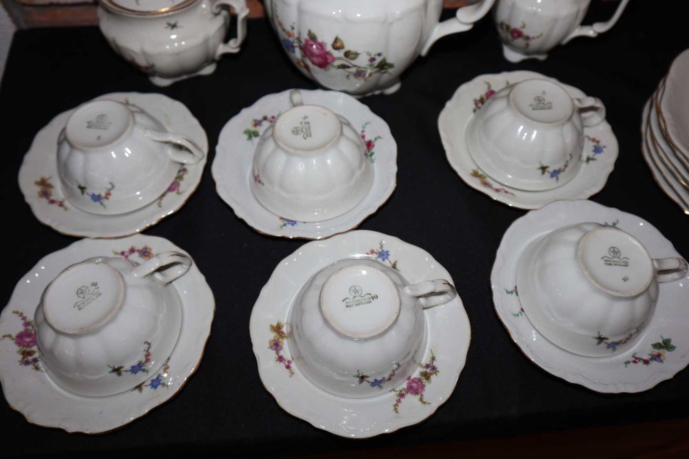 Porcelana Wałbrzych serwis kawa herbata lata 60-te design PRL LSP