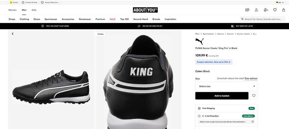 Puma King Pro TT chuteiras futsal Tam 38 (239)