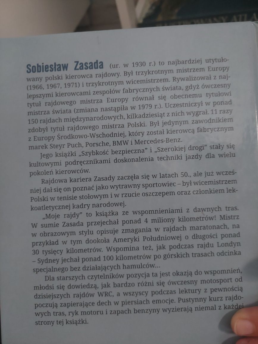 Ksiazka moje rajdy Sobiesław zasada z podpisem autora