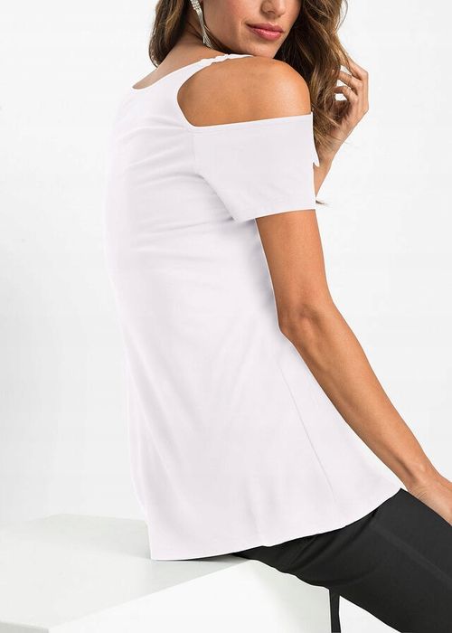 B.P.C bluzka odkryte ramiona koronka biała ^32/34