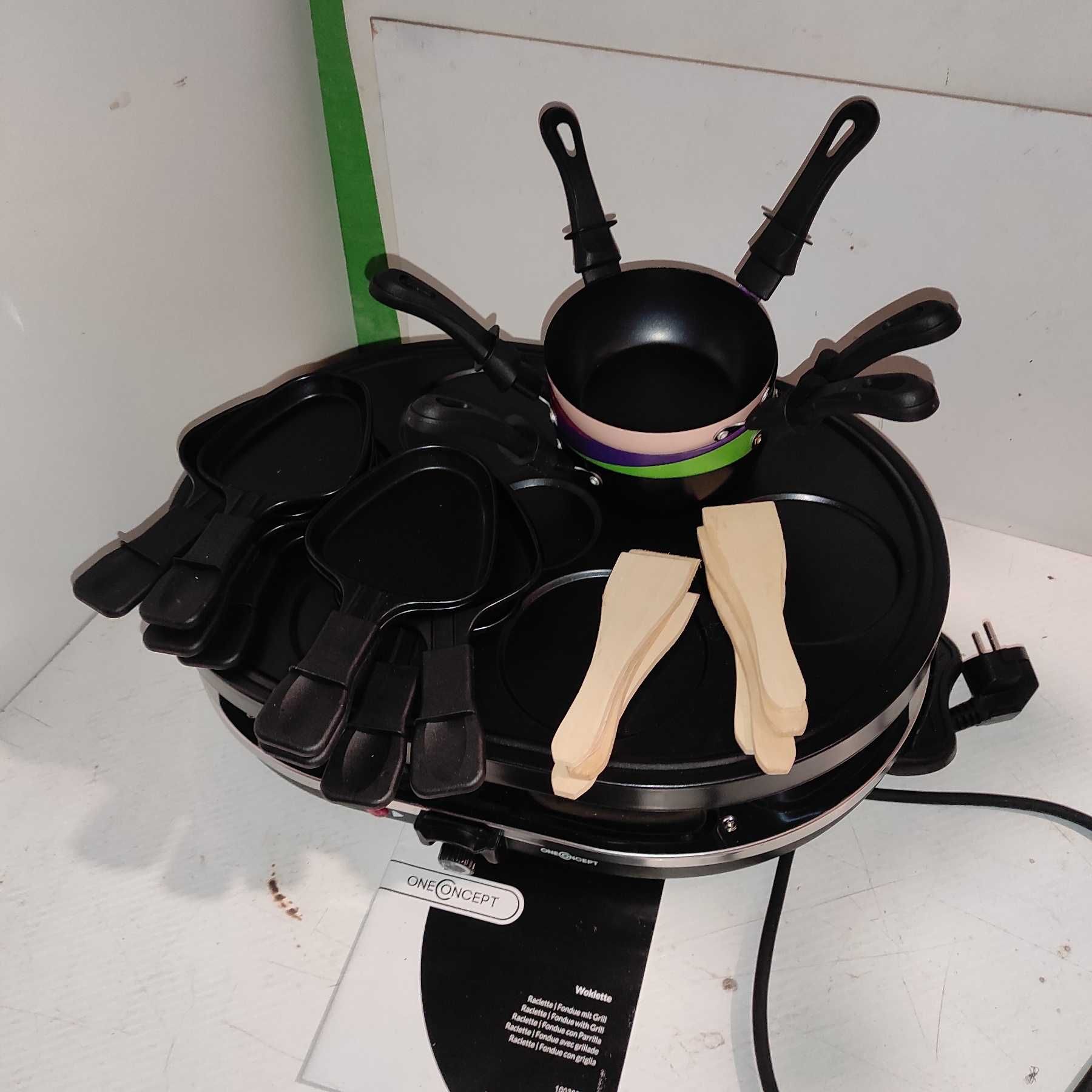 Настільний гриль oneConcept Woklette Raclette wok set 1200 Вт