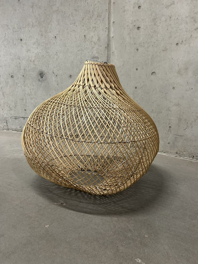Rattanowy Abażur Lampa Boho Nowa Bali Klosz Scandi Hand Made