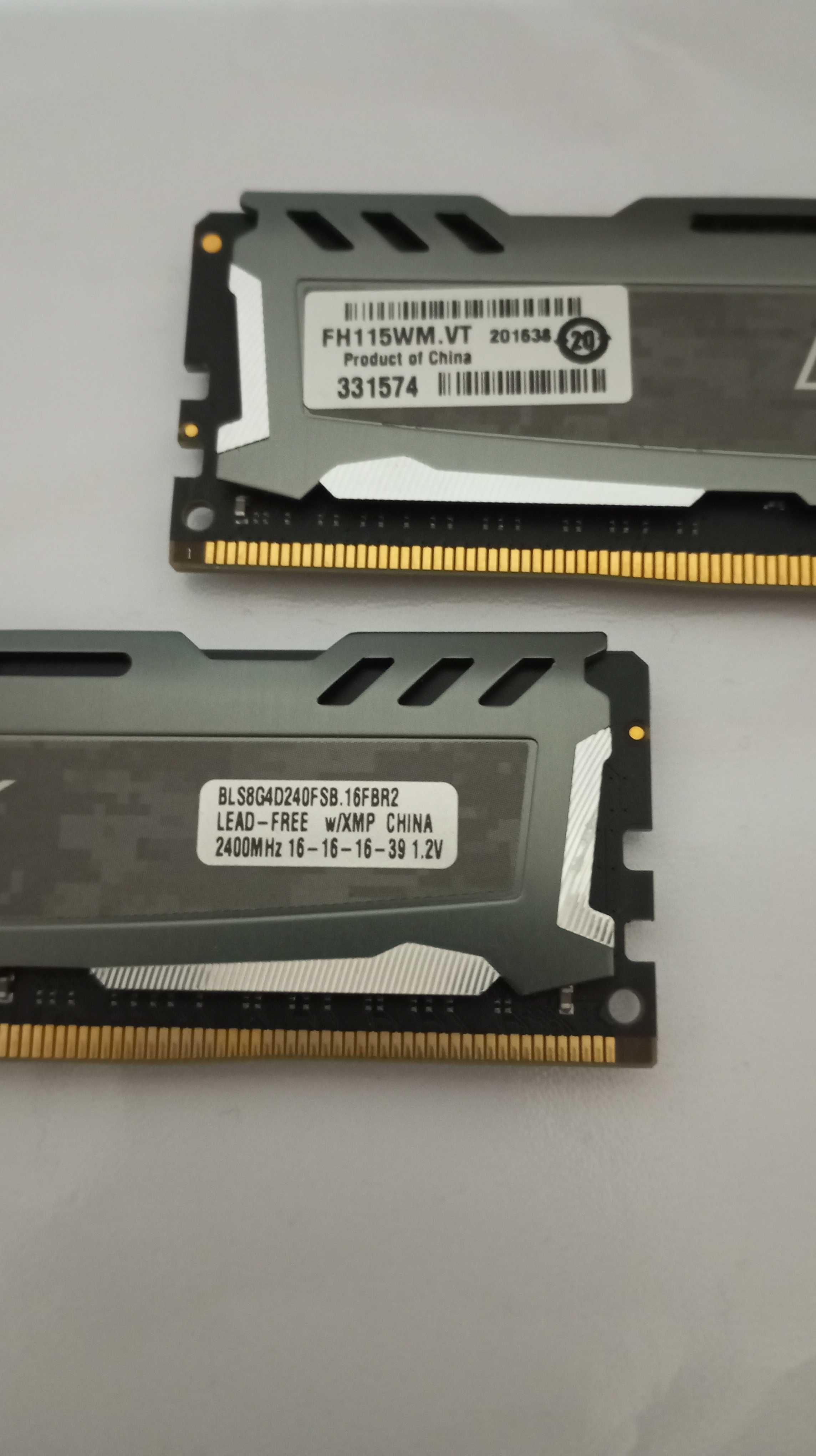 Memórias RAM DDR4 2400 2x8GB Crucial