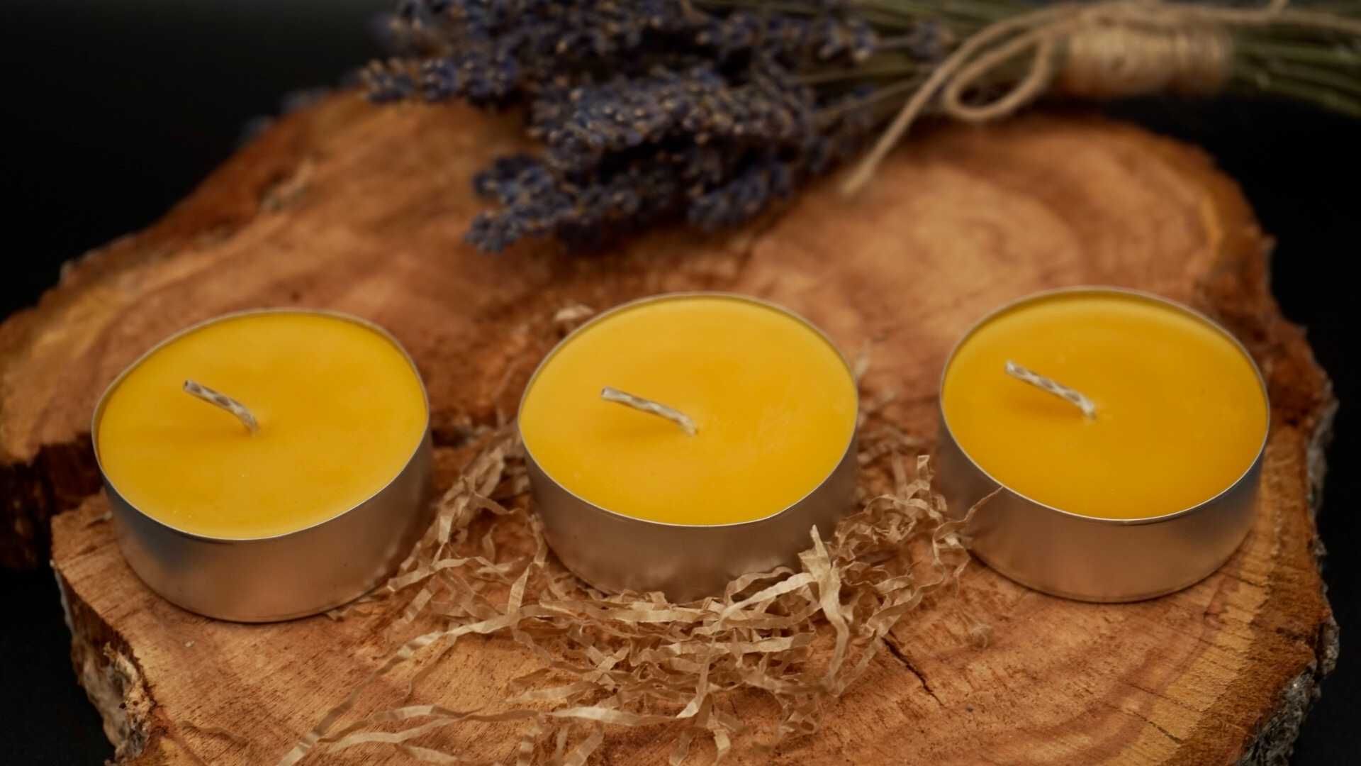 Świeca Tealight z wosku pszczelego duża