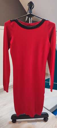Sukienka czerwona Orsay 34 sweterkowa