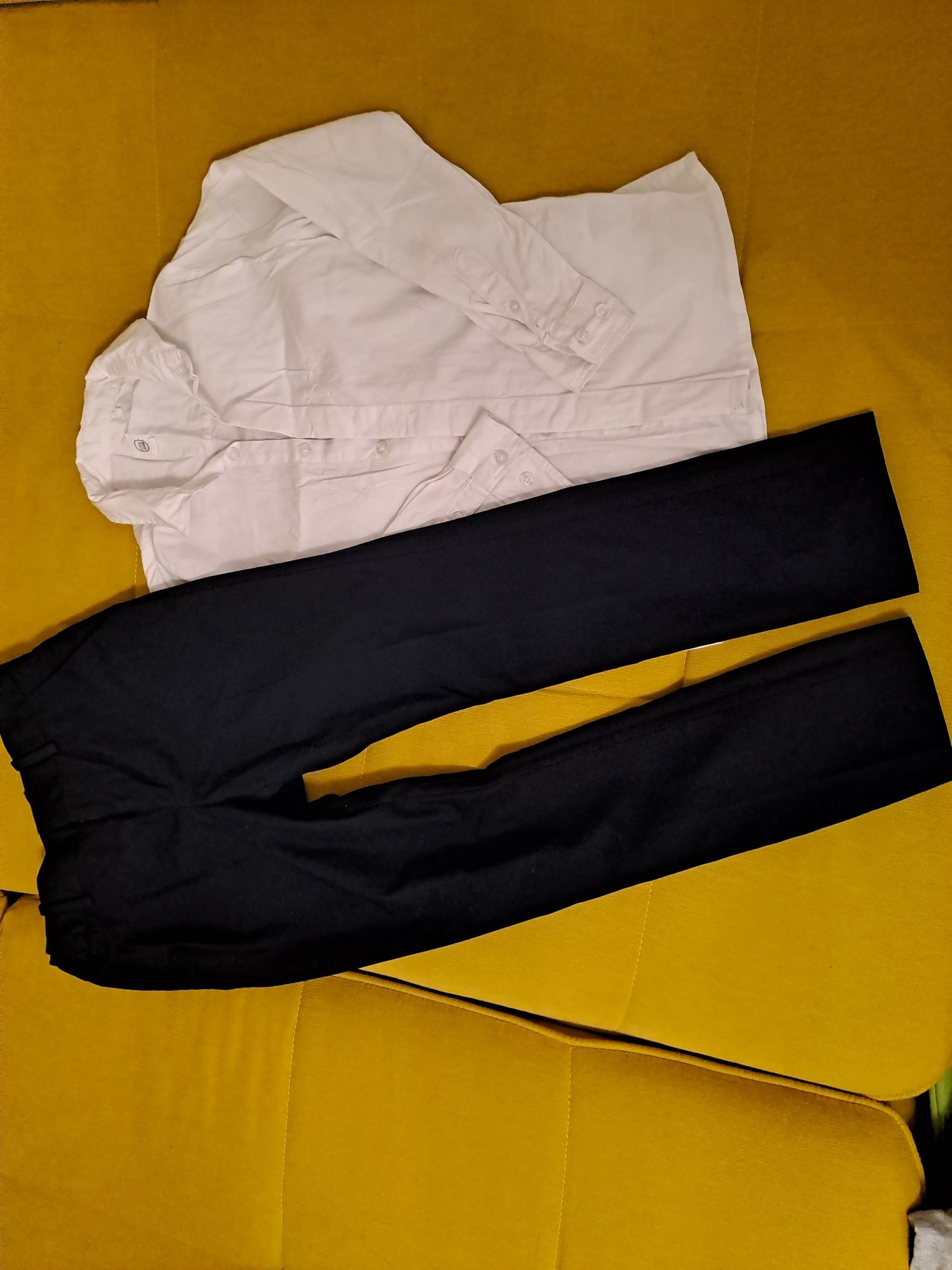 Czarne galowe eleganckie materiałowe Spodnie h & m r 140 koszula 140