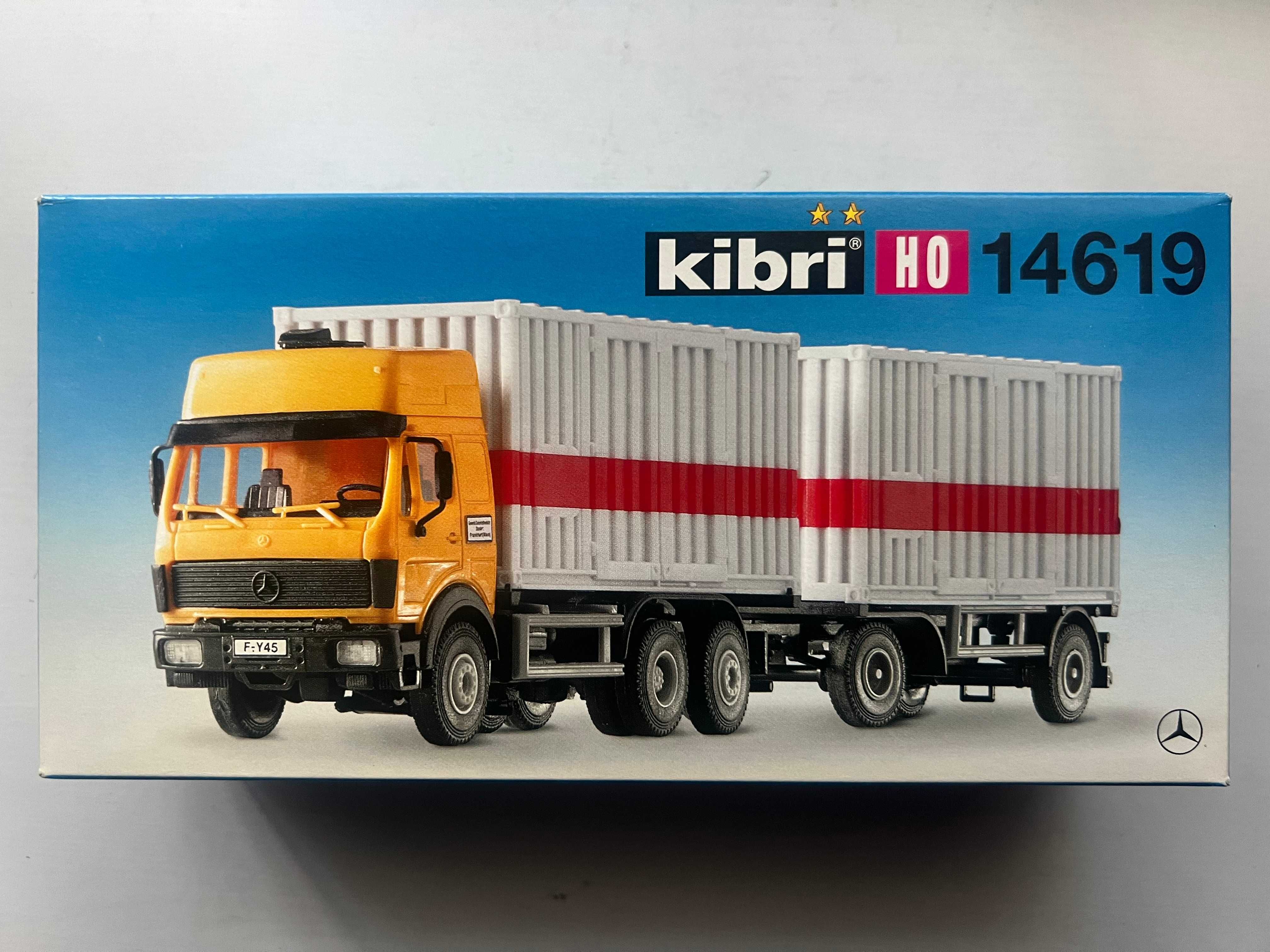 KIBRI 14619 MB 3 Eixos c/ reboque de Contentor, Escala 1/87, Ref. A001