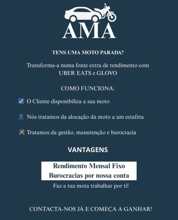 Tens uma mota parada? Transforma-a em rendimento!