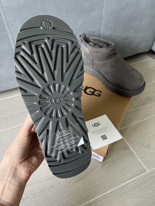 UGG classic ultra mini угги ультра короткие серые