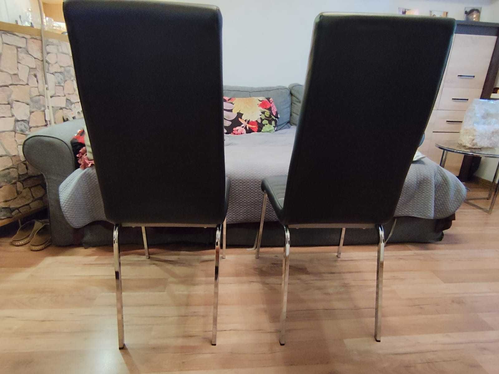Eleganckie tapicerowane krzesła z ekoskóry - Agata Meble - 2 sztuki