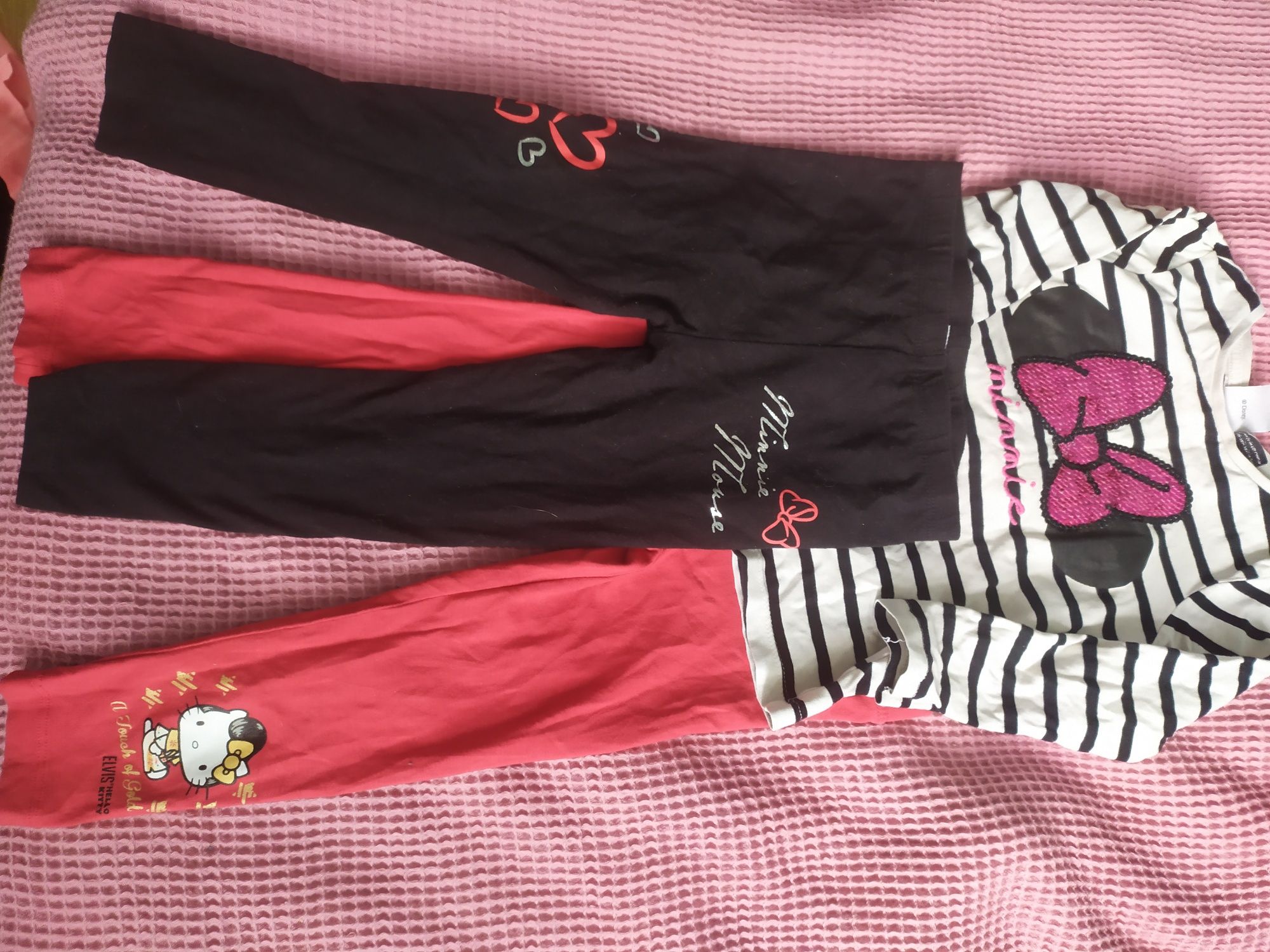 Getry Myszka Minnie Hello Kity bluzka cekiny Disney roz 98 legginsy