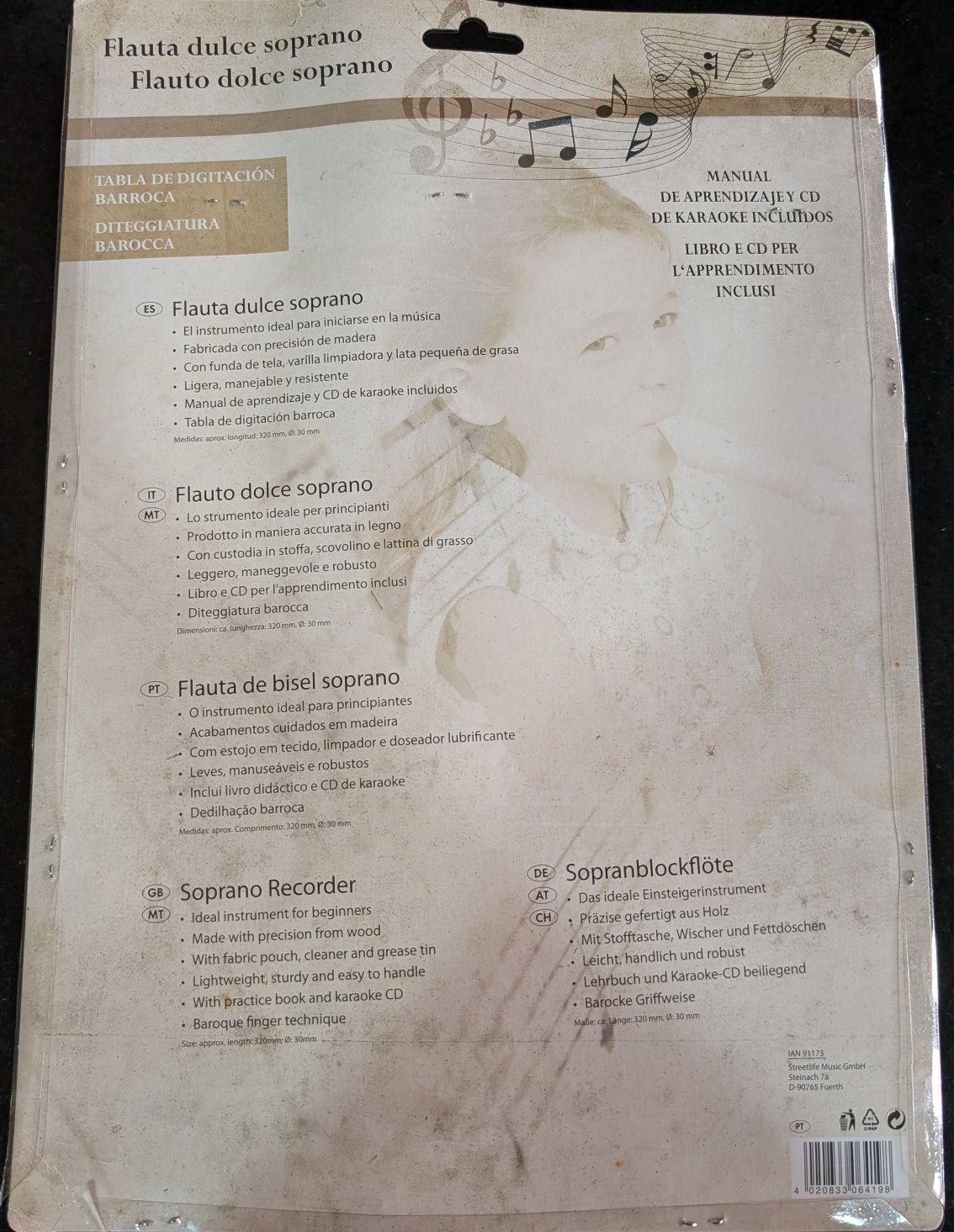 Flauta de Bisel com Manual de Aprendizagem