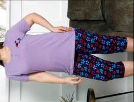 piżama komplet 100%baweł. bluzka rybaczki XL_44/46