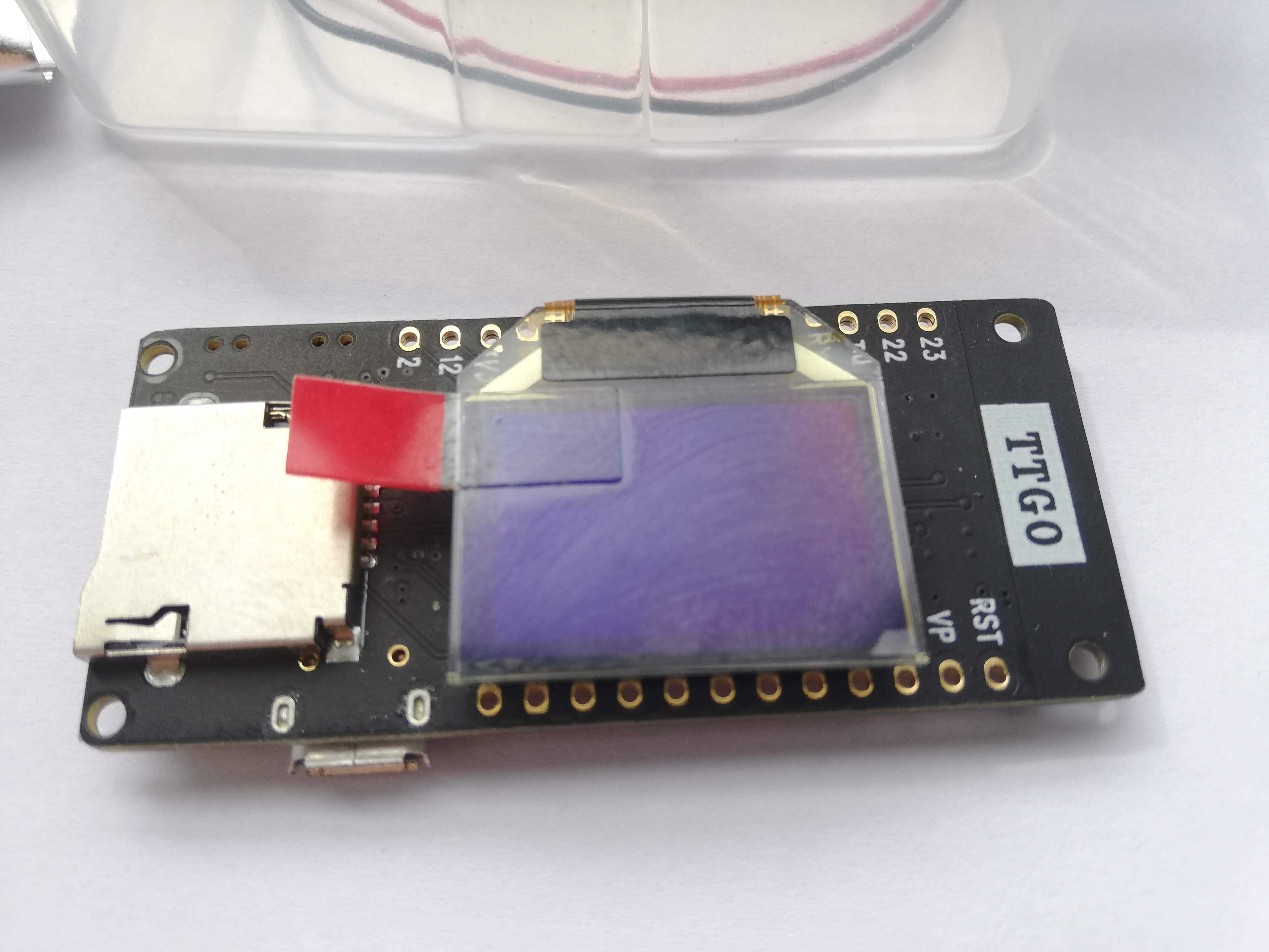 Placa TTGO T2 ESP32 com OLED e conetor para cartão SD