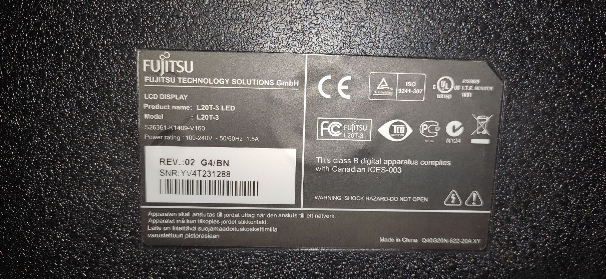 Ecrã monitor FUJITSU

LCD DISPLAY

Product name: