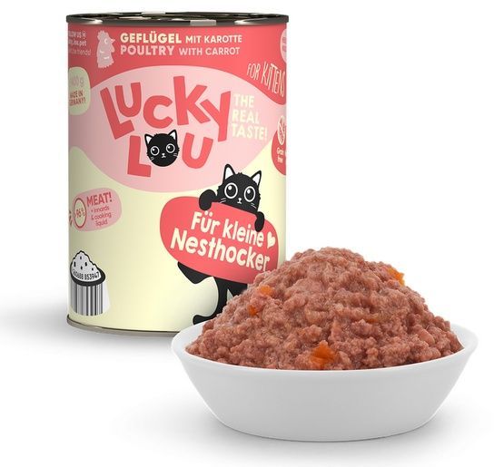 Zdrowa karma dla kociąt bez zbóż, cukru i GMO - Lucky Lou DRÓB 400g