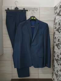 Ciemnoniebieski garnitur marynarka spodnie 182/100/88 L