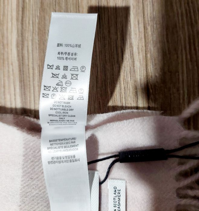 Szalik 100% kaszmir Burberry jasny róż nowy