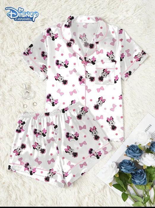 Nowe śliczne piżamki satyna Disney Mickey Mouse Minnie XL princess