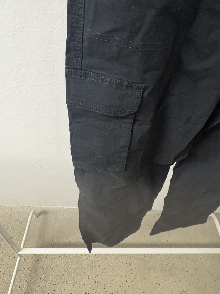 Spodnie 164 bojówki czarne Primark kieszenie dla dziewczynki chłopca