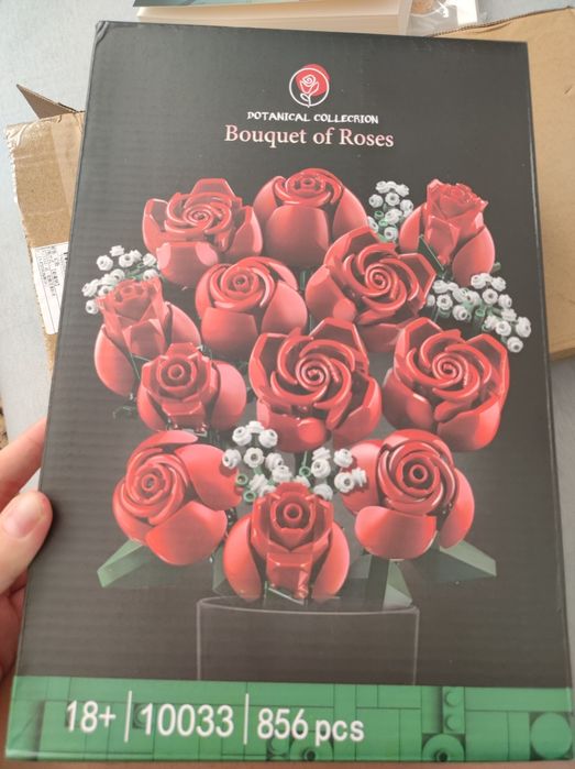 Nowe klocki bukiet pięknych róż dla ukochanej kompatybilne z Lego