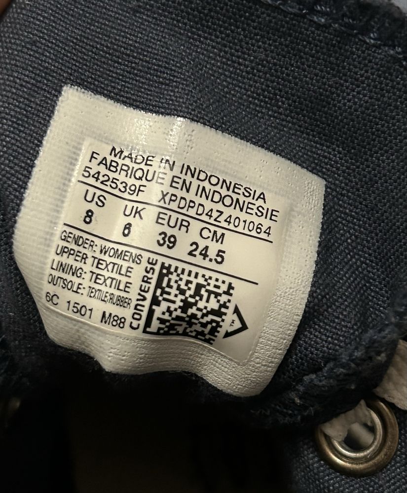 converse granatowe trampki długie 39