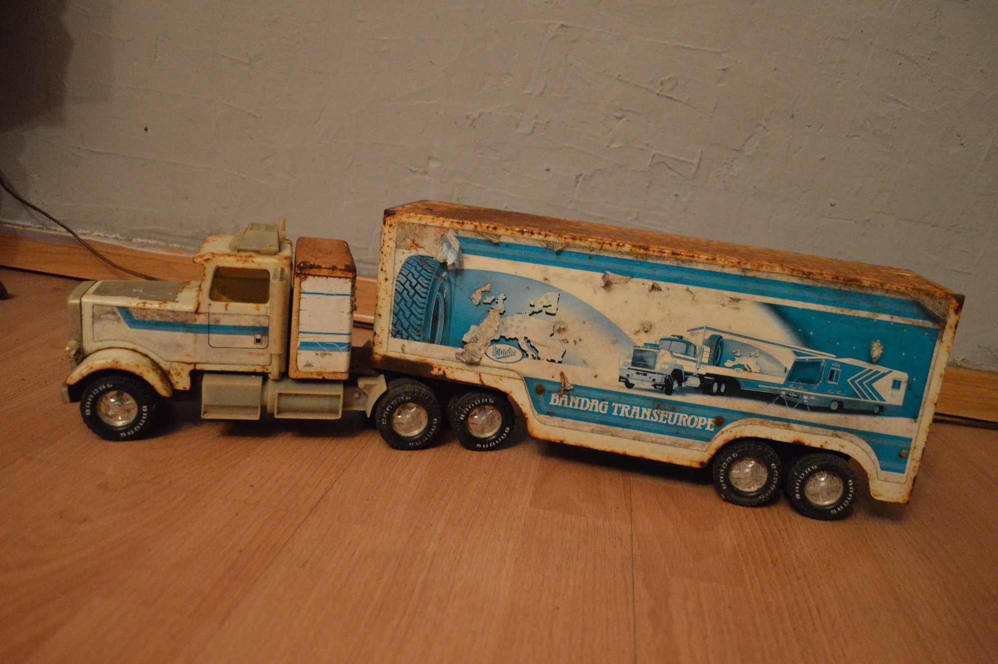 blaszana zabawka samochod metalowy stara zabawka duza ciężarówka dlug