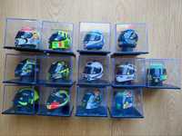 Capacetes da coleção Valentino Rossi, á escala 1:5.