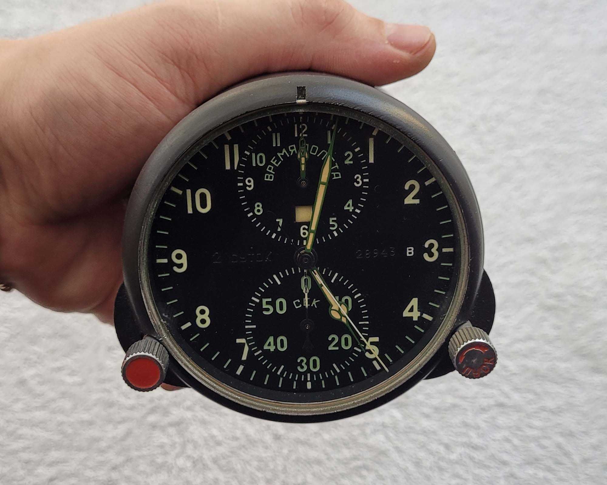 Авиационные часы АЧС-1 и АЧС-1М СССР на пломбах (на ходу)
