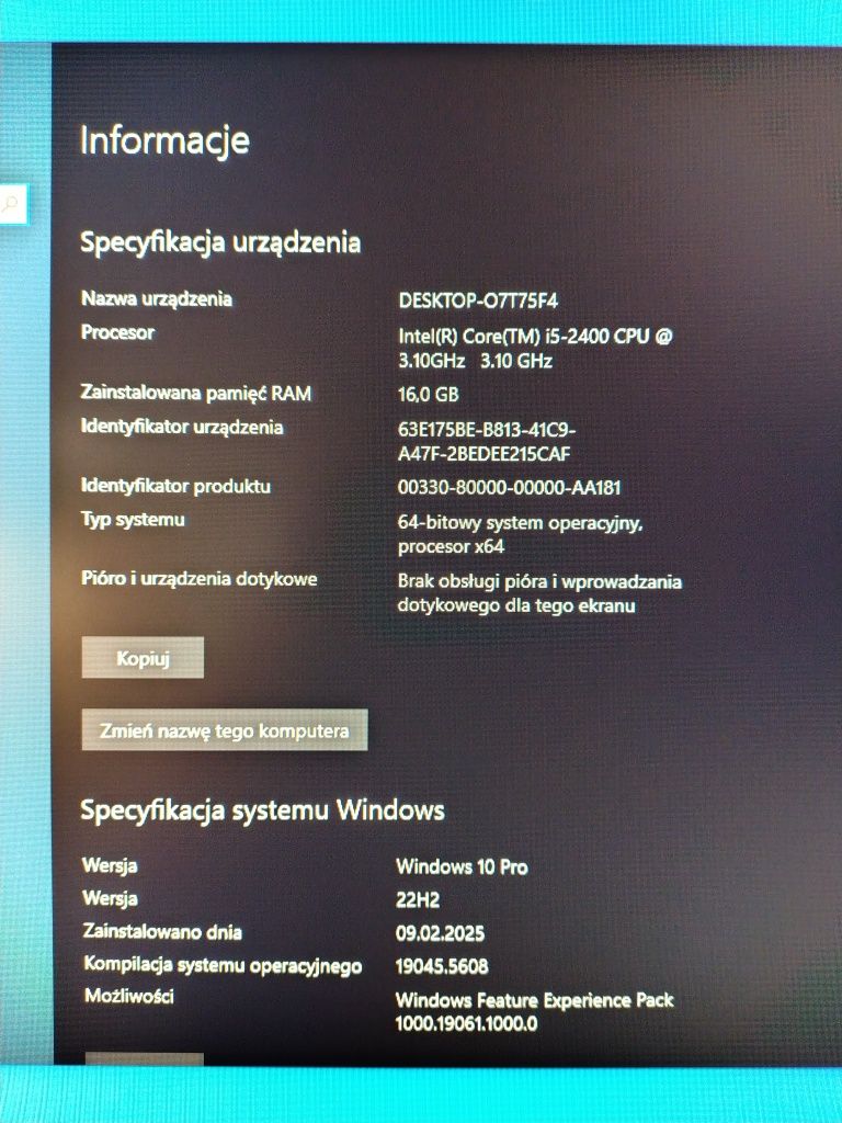 Komputer HP Compaq plus monitor Dell