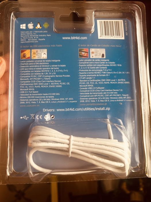 Leitor e gravador de cartão inteligente
