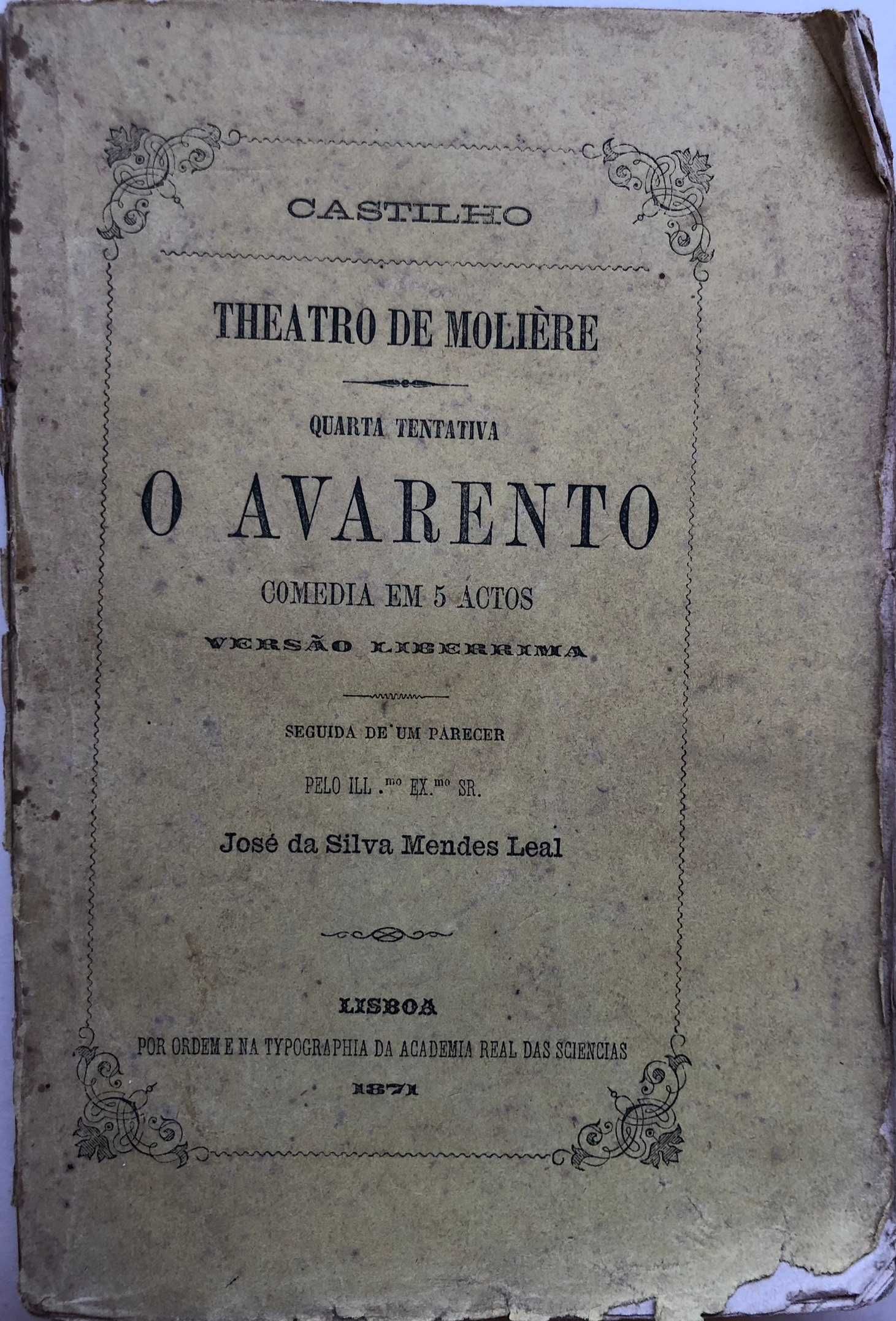 O Avarento - Teatro de Molière - Castilho
