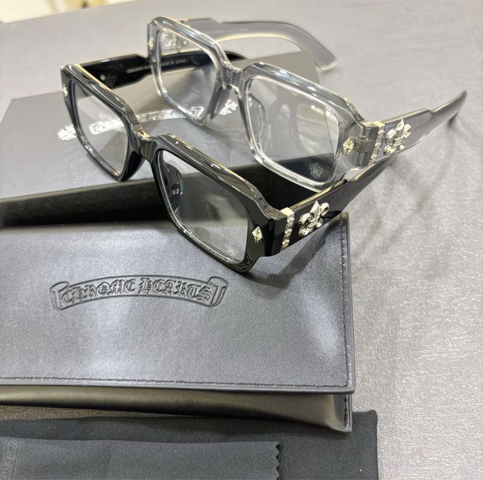 з футлярем Окуляри Chrome Hearts хромхартс sunglasses чорні/сірі