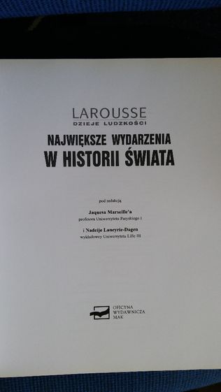 Największe wydarzenia w historii świata – Larousse dzieje ludzkości