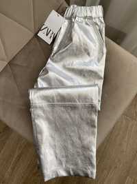 Нові трендові срібні брюки zara розміри від 116 до 164