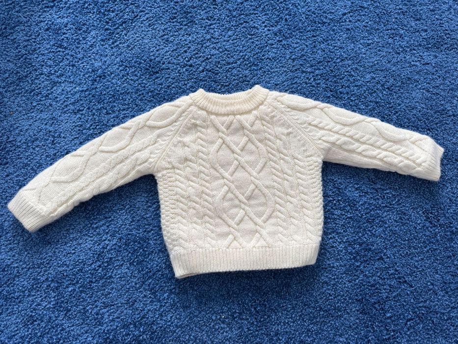 Светр взяаний 12-18 міс молочний на хутрі