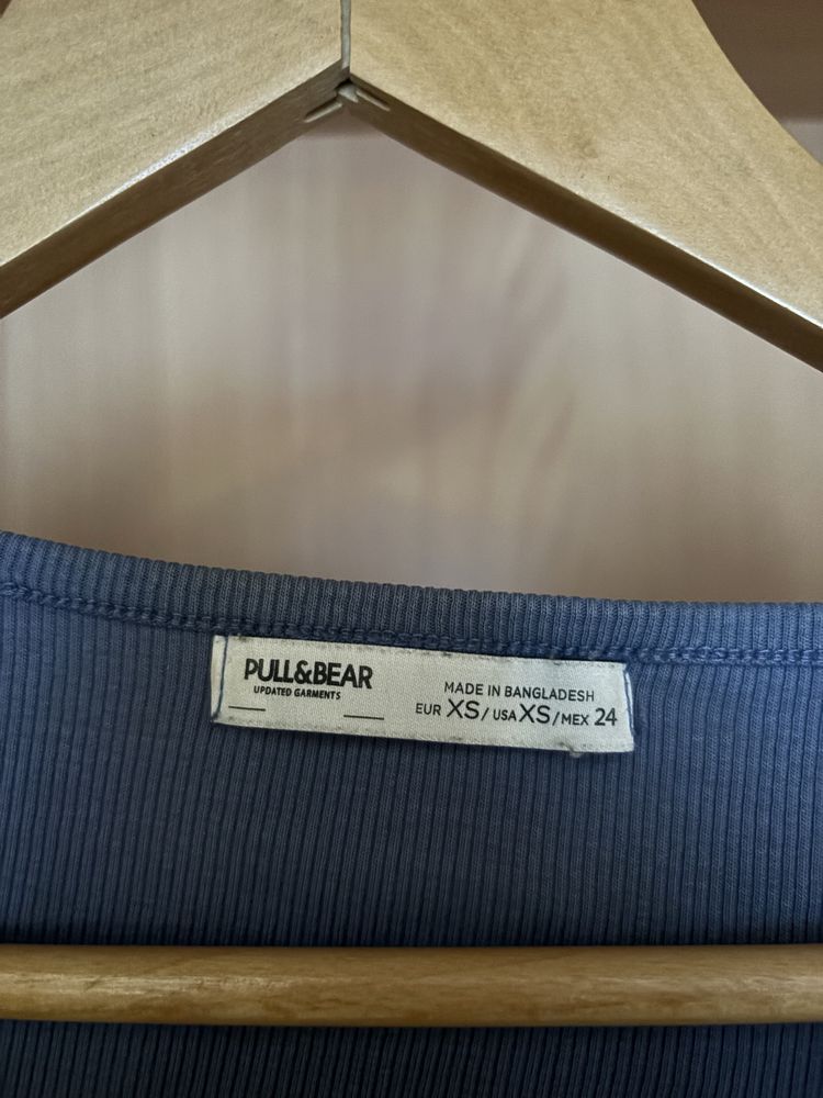 Top Manga Comprida Azul Pull&Bear