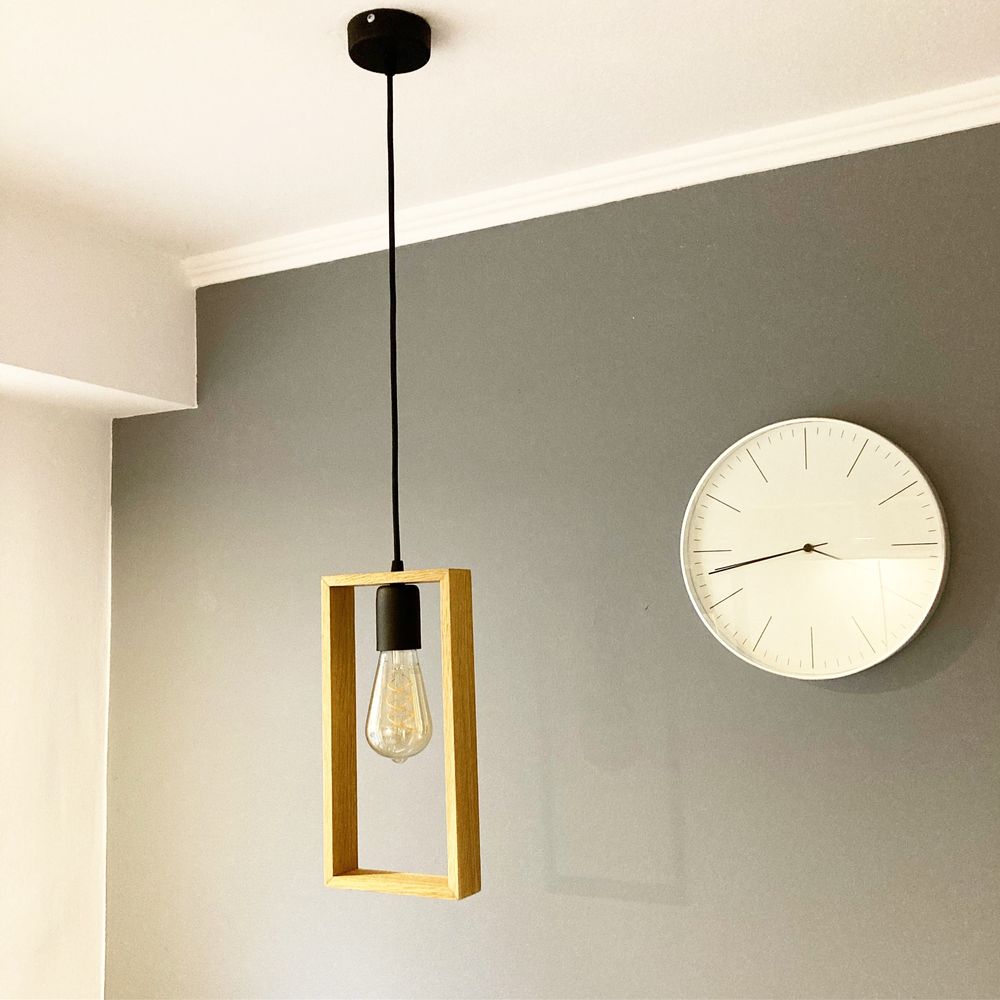 Lampa drewniana RAMKA MINI-wisząca